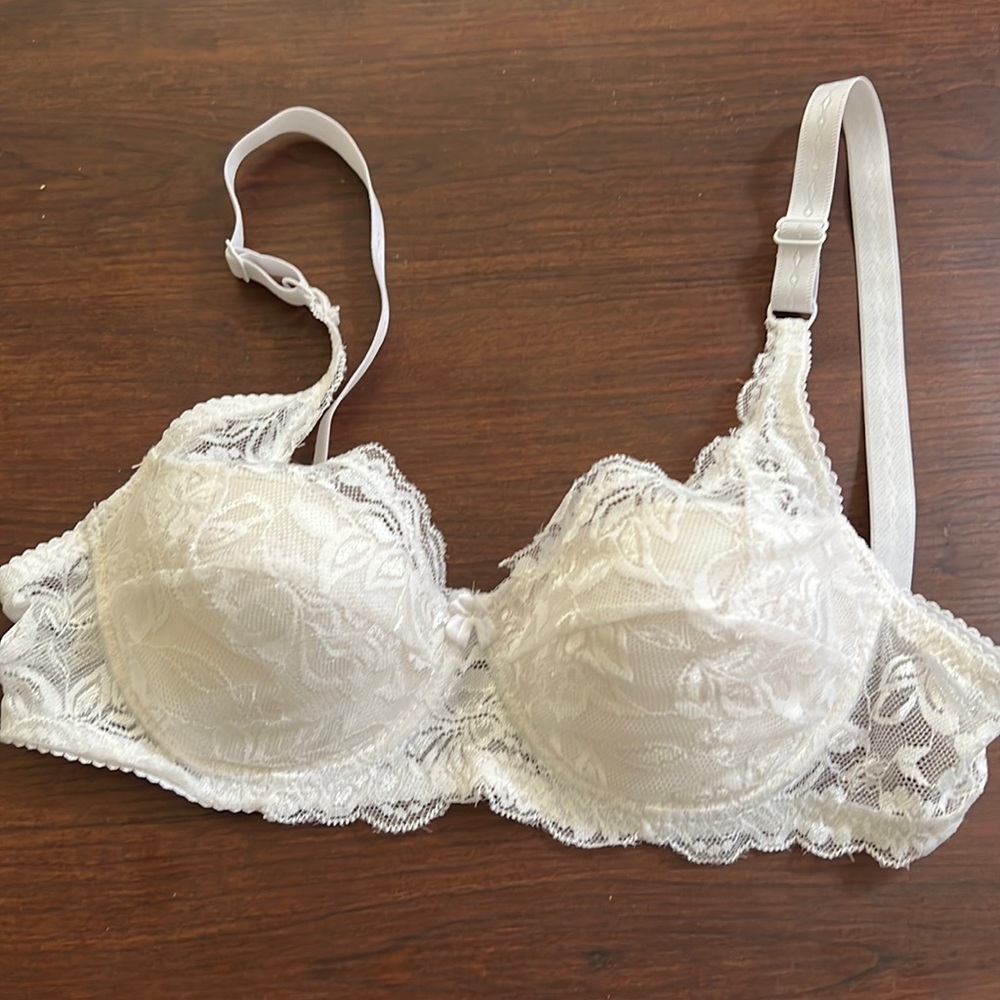 White Lace Bow Bra